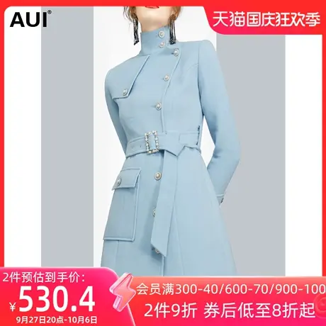 欧洲站气质女人味毛呢外套女秋冬2023年新款赫本风收腰呢子大衣潮商品大图