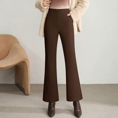时尚微喇裤韩版显瘦休闲裤女秋冬季2023新款高腰显瘦长裤百搭裤子商品大图
