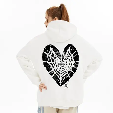 美式潮牌街头爱心连帽卫衣男2023新款春季潮流情侣款加绒加厚帽衫商品大图