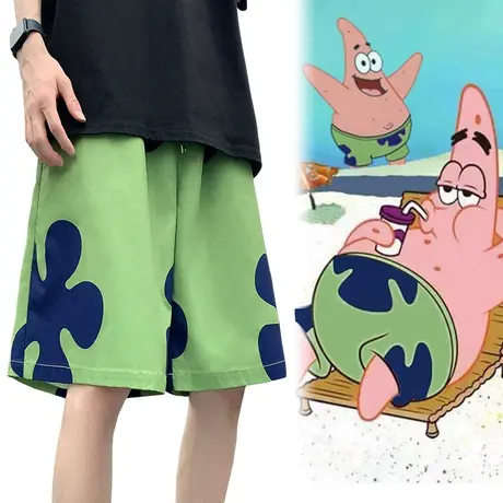 沙滩裤男款游泳裤夏季薄款卡通印花短裤可下水宽松潮牌休闲大裤衩商品大图