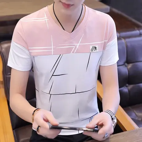 2021春季男T恤短袖卫衣学生打底衫纯棉半袖潮流上衣帅气韩版衣服商品大图