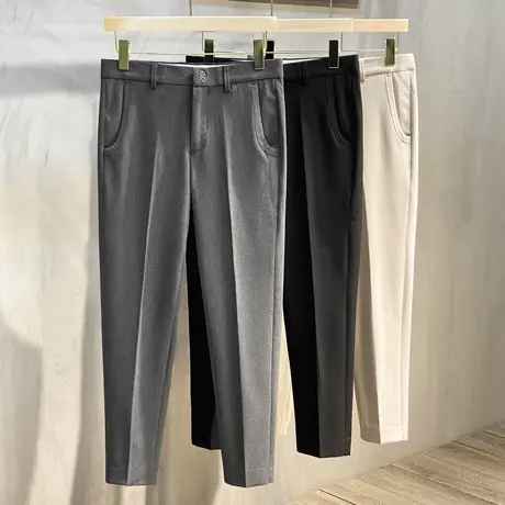 轻奢抗皱男士春秋季九分裤免烫商务休闲坠感上班休闲裤男潮流春装商品大图