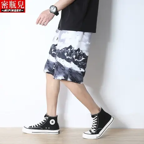 密瓶儿2023新款裤子男夏季男士胖子薄款五分休闲运动裤男短裤男潮商品大图