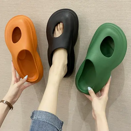 2025新款老爹拖鞋女夏季外穿时尚潮流网红情侣运动厚底洞洞凉拖鞋图片