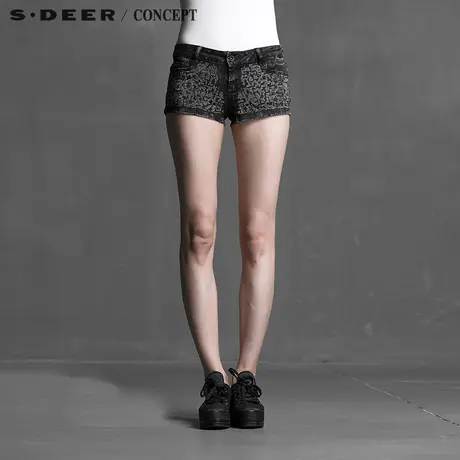 【活动】sdeer圣迪奥2017夏装闪亮烫钻短裤S15280983商品大图