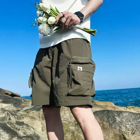 夏季个性多口袋设计潮流工装短裤2023新款潮男痞帅运动五分裤中裤商品大图