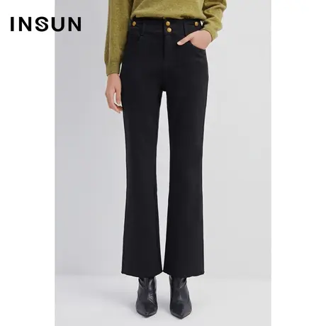 INSUN恩裳线上专选冬季蓄热锁温棉质不掉色微喇休闲裤商品大图