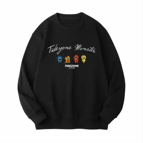 Ohlyah弧形字母礼物小精灵圆领重磅纯棉美式卫衣男春秋宽松学院风商品大图