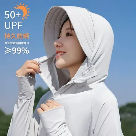 防晒衣女2024新款夏冰丝轻薄透气防紫外线户外防晒服短款外套罩衫图片