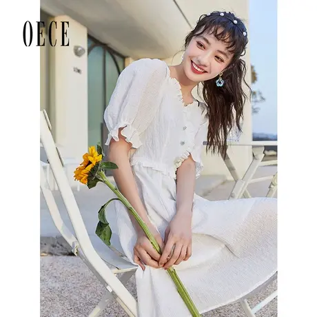 Oece法式甜美连衣裙夏装新款女复古仙女气质甜美早春裙子图片
