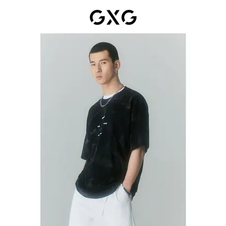 GXG男装 商场同款迷幻渐变系列圆领短袖T恤 2022年夏季新品图片