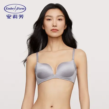 【舒挺杯】安莉芳小胸光面无钢圈文胸女士收副乳聚拢内衣图片