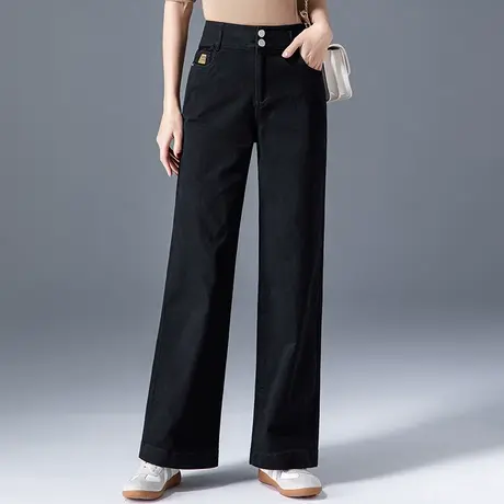 高腰黑色阔腿裤女2023年新款垂感长裤春秋女裤宽松裤子休闲直筒裤商品大图