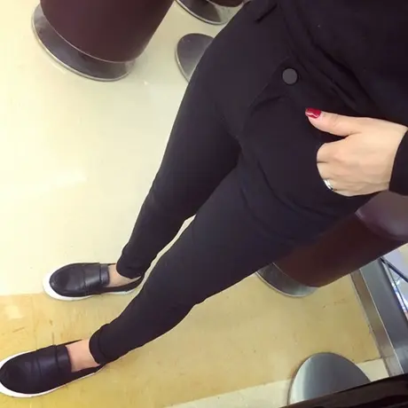 打底裤女裤薄款外穿九分春秋魔术2023新款黑色小脚显瘦高腰小黑裤商品大图