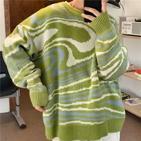 红续套头复古毛衣女宽松韩版百搭长袖2023年新款小众设计感针织衫图片