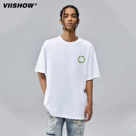 VIISHOW夏天男士宽松短袖T恤ins衣服重磅男装上衣潮牌半袖bf风商品大图