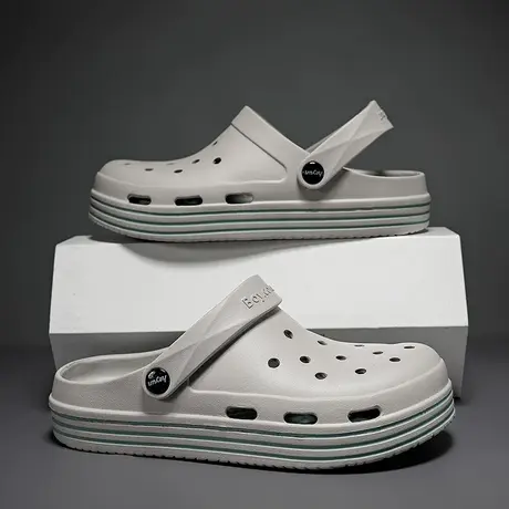 水鞋男款透气胶鞋男女户外休闲钓鱼凉鞋厚底软面厨房防滑鞋男鞋子商品大图