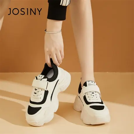 Josiny/卓诗尼老爹鞋女2024新款春季百搭厚底轻便网面透气休闲鞋商品大图