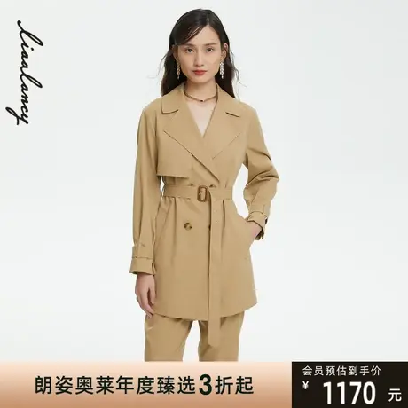 LANCY/朗姿女装22春季新款中长款风衣外套女商场同款专柜正品图片