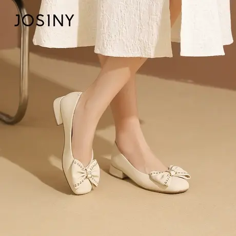 Josiny/卓诗尼妈妈鞋单鞋2023夏季新低帮软底时尚百搭休闲小皮鞋商品大图