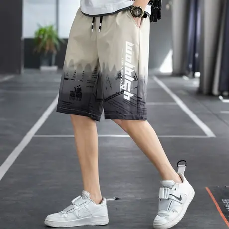 短裤男士夏季薄款冰丝速干五分裤子男生潮牌休闲宽松运动篮球中裤商品大图