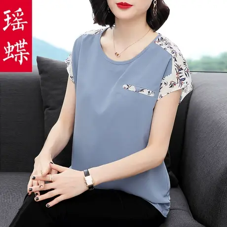 雪纺衫女短袖碎花2023年夏季新款洋气欧洲站很仙的上衣设计感小众商品大图