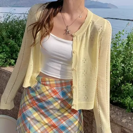 防晒开衫女2025新款夏季薄款配吊带裙针织外套小外搭镂空罩衫上衣商品大图