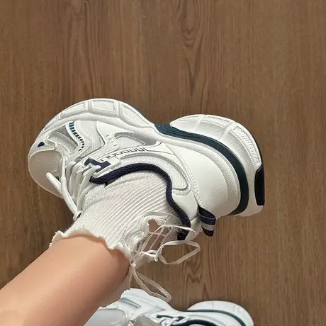 人本运动鞋女2025秋季新款百搭网面透气休闲鞋ins厚底增高老爹鞋图片