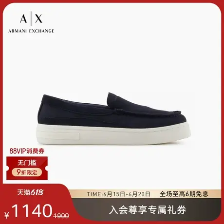 ARMANI EXCHANGE/阿玛尼2025夏季新款女士牛剖层革一脚蹬运动鞋商品大图
