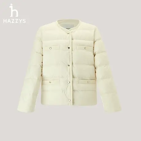 【商场同款】Hazzys哈吉斯宽松鹅绒薄羽绒服女2025年冬季新款外套商品大图
