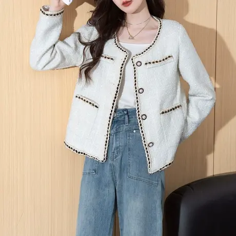 唐狮秋冬短款小香风外套女潮流百搭高级感外衣女小个子上衣女商品大图