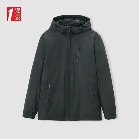 海一家连帽商务休闲外套2023冬季新款内胆可脱卸保暖夹克男商品大图