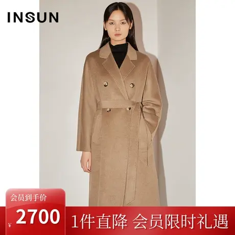 [自然环保]恩裳COVER冬2022法式优雅气质保暖骆驼绒毛呢外套商品大图