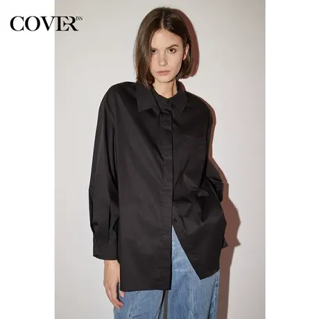 COVER秋季匹马棉翻领百搭显瘦衬衫商品大图