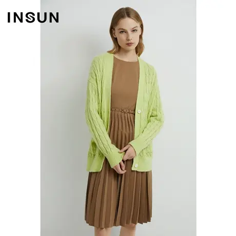 INSUN恩裳奥莱秋季钮绳工艺柔软马海毛毛织衫商品大图