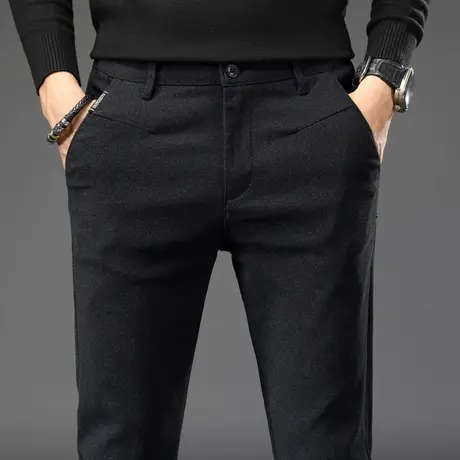 西装毛呢裤子潮男士休闲长裤修身小脚弹力西裤子百搭春季春秋冬季商品大图