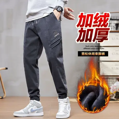 防风裤男款冬季加绒加厚工装休闲裤男士2024新款冲锋男裤子秋冬款商品大图