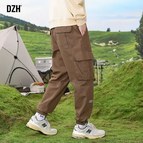 男士美式工装裤vibe卡其色裤子潮牌男休闲百搭2023新款束脚裤潮流商品大图