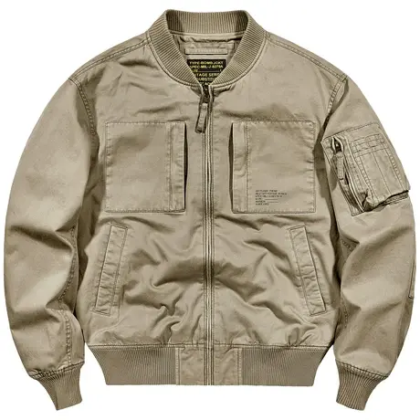 VIP纯棉飞行员夹克男士春秋美式休闲工装外套大码宽松复古棒球服商品大图