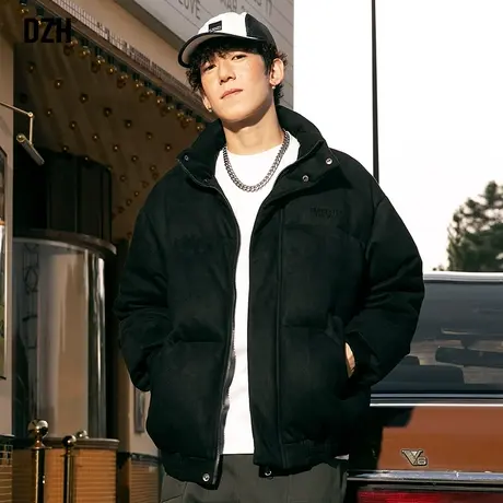 男生黑色棉衣外套男冬季加厚潮高级感立领棉服男款面包服2024新款商品大图