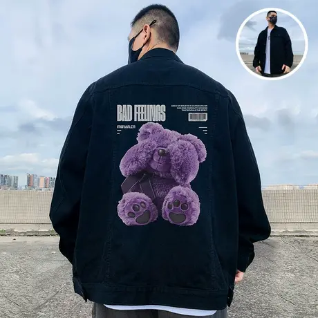 2025新款重磅大码男装牛仔夹克复古胖子宽松休闲外套男春秋款加绒商品大图