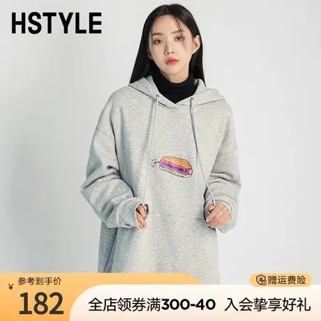 韩都衣舍2023年秋冬新款设计感小众上衣情侣款卫衣连帽ins潮商品大图
