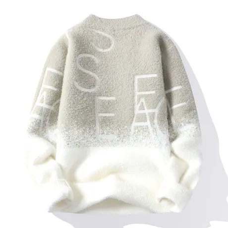 雪尼尔半高领毛衣男秋季加厚保暖内搭冬款潮流休闲套头针织打底衫图片