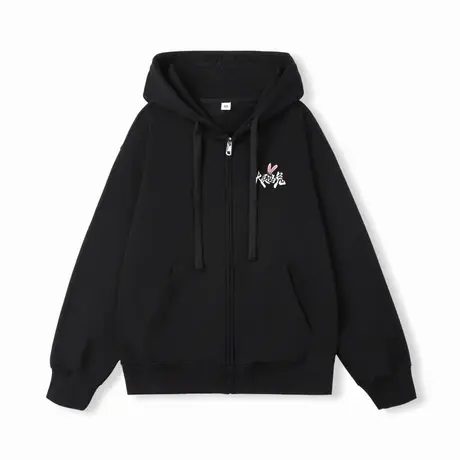 Ohlyah2022冬季新款学院风针织开衫连帽卫衣男女同款宽松短外套图片