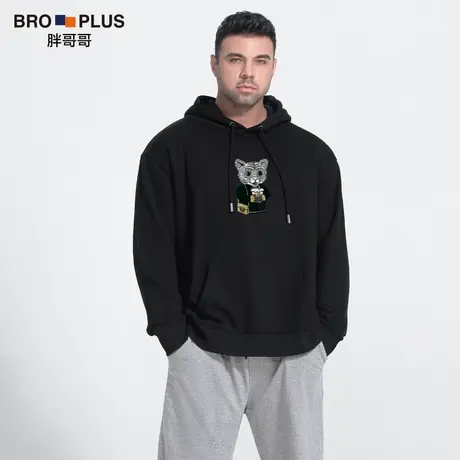 胖哥哥春秋季2023新款男士卫衣外套加肥加大码重磅连帽衫男装上衣图片