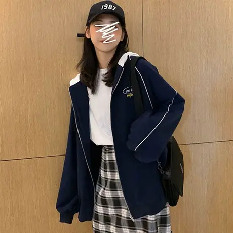 chic卫衣女秋冬宽松韩版潮ins上衣bf慵懒风加绒加厚oversize外套图片