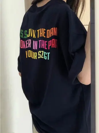 纯棉短袖t恤女设计感小众潮牌美式复古夏季2023新款宽松半袖上衣商品大图