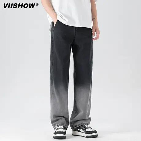 VIISHOW春夏季牛仔裤男青少年男帅气学生潮流长裤学生宽松直筒裤商品大图