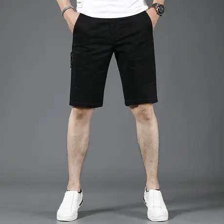黑色休闲短裤男夏季2023新款修身五分裤薄款潮流百搭男士中裤5分商品大图