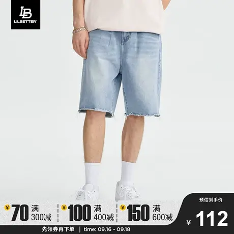 Lilbetter牛仔短裤休闲水洗五分裤夏季薄款中裤国潮高街vibe裤子商品大图